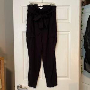 H&M Black Tie-Waist Women's Cargo Pants